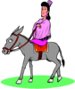 Woman Riding Donkey Image